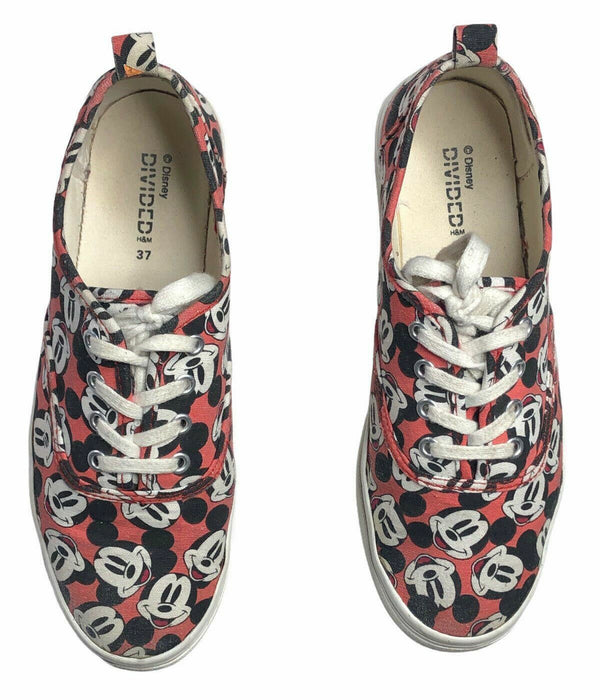 H&M Divided x Disney Mickey Mouse Orange Skateboard Shoes Women's (Size: 6)