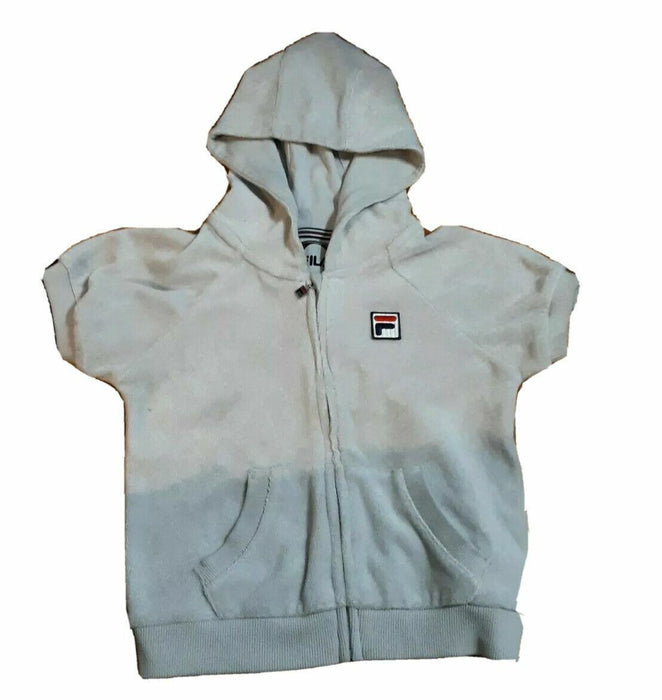 Fila Gray Girls Zip Up Short Sleeve Sweat Shirt w/ Hoodie (Size: 4T)