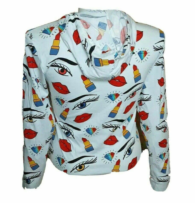 On Fire Junior Women's Long Sleeve Hoodie Crop Top (Size: XL)