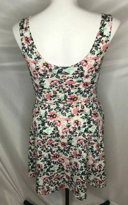 Divided By H&M White Floral Soft sleeveless Scoop Back Dress (Size: 12)