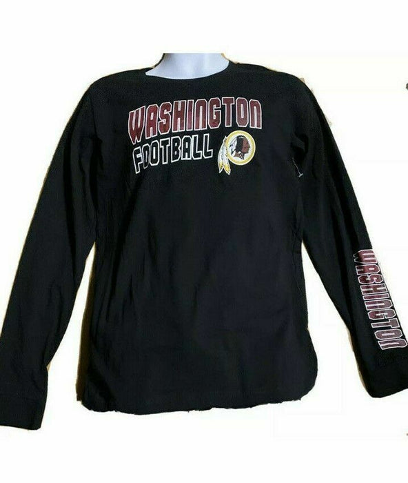 Washington Redskins NFL Visa Black Long Sleeve Shirt (Youth Size: XL)