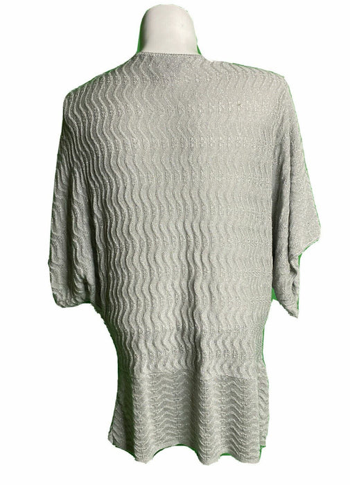 Ashley Stewart Gray Sparkle Waves Tunic Top (Size: 22/24)