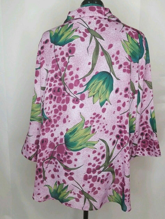 White Stag Purple Floral Button Down Top (Size: 22/24W)