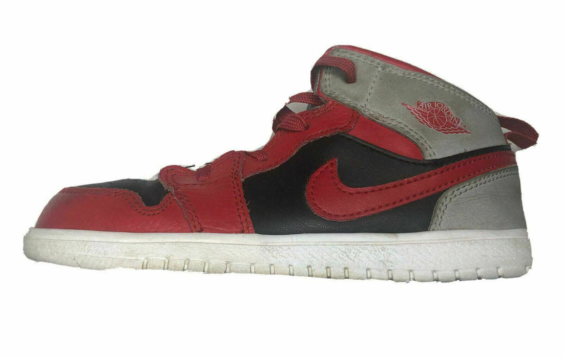 Air Jordan 1 Mid Basketball Red/Gray Shoes Toddlers Boys (Size: 10C)554727603