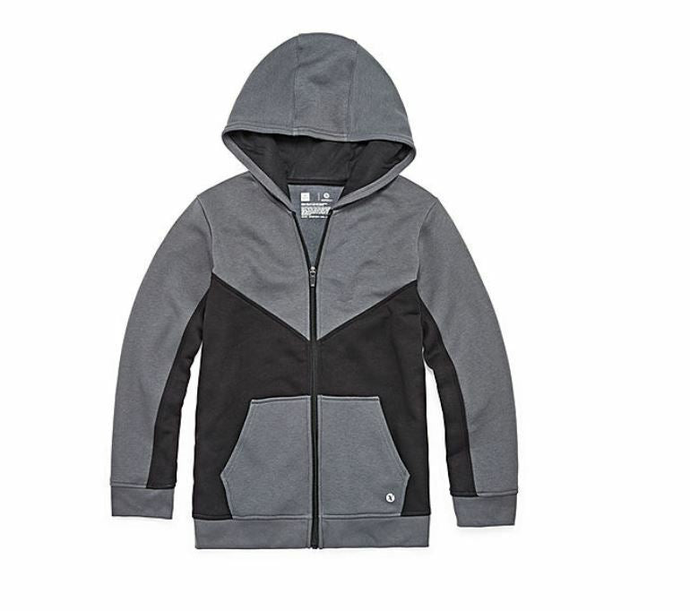 Xersion Boys Gray/Black Cotton Fleece Jacket Hoodie (Sizes: XS, M)