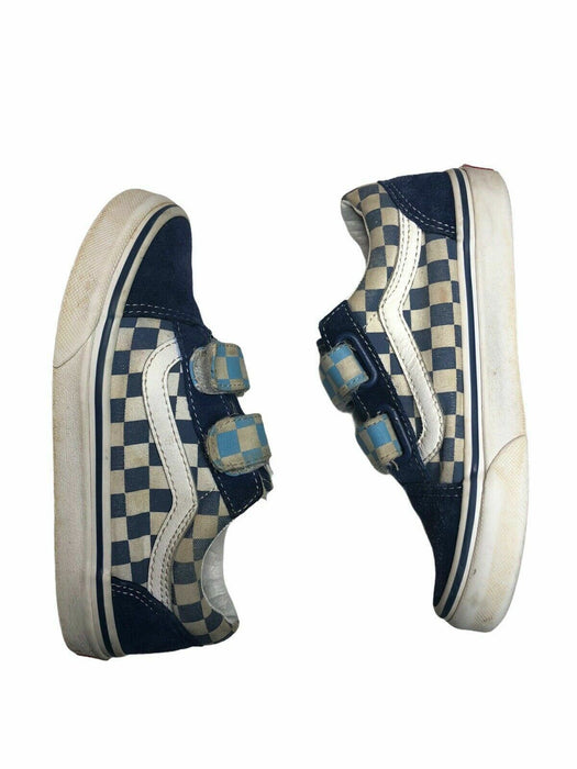 Vans Checkerboard Old Skool V Lace Blue Skateboard Shoes Boys (Size: 1) 500714