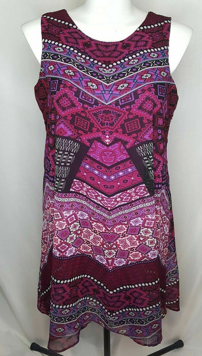 Madison Leigh Lace Back Sleeveless Dress Purple (Size: 14)