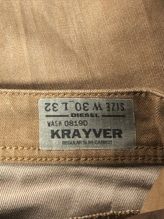 Diesel Krayver Regular Slim Fit Jeans Beige (Size; 30 x 33) 0819D