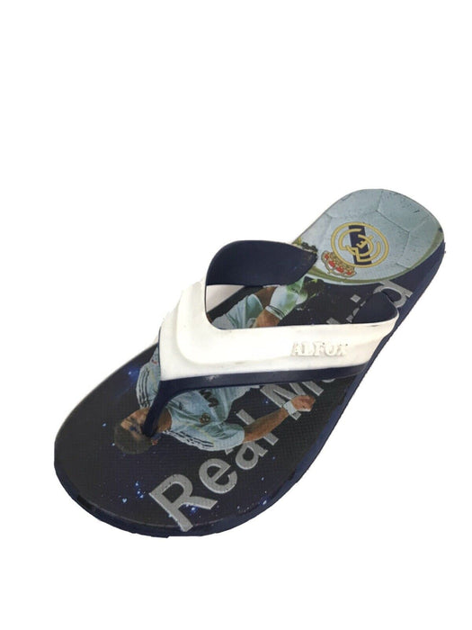 Alfox Real Madrid Comfort Footbed Blue Thong Flip Flops Men's (Size: 9)