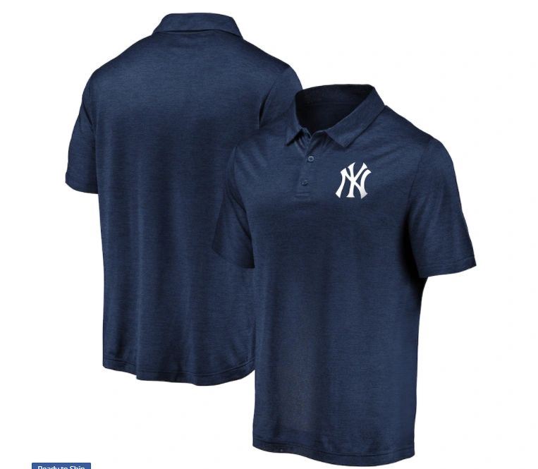 New York Yankee Genuine Merchandise Team Logo Collar Shirt Navy Blue (Size Vary)