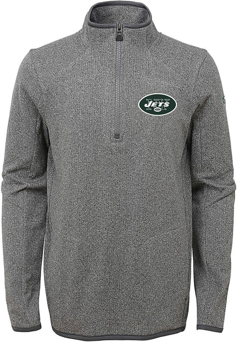 New York Jets Quarter Zip Sweater Gray (Youth Size: M 10/12)