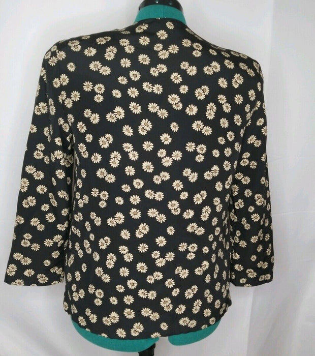 Chaus Black Floral Two In One Suit Top (Size: 6)