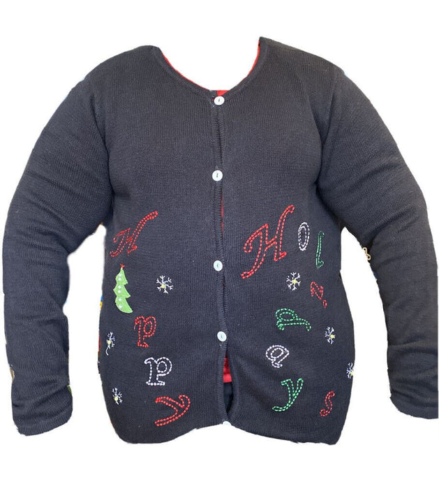 Happy Holiday Women's Cardigan Sweater by New York Laundry (Plus Sizes: 1X - 3X)