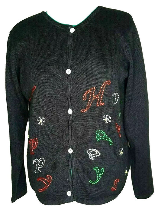 Happy Holiday Women's Cardigan Sweater by New York Laundry (Plus Sizes: 1X - 3X)