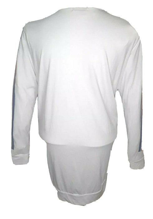 Fashion Nova White Side Strip Long Sleeve Top (Size: L)