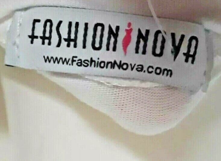 Fashion Nova White Side Strip Long Sleeve Top (Size: L)