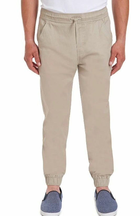 Izod Approved Schoolwear Stretch Jogger Elastic Waist Pants Khaki (Size: XL)