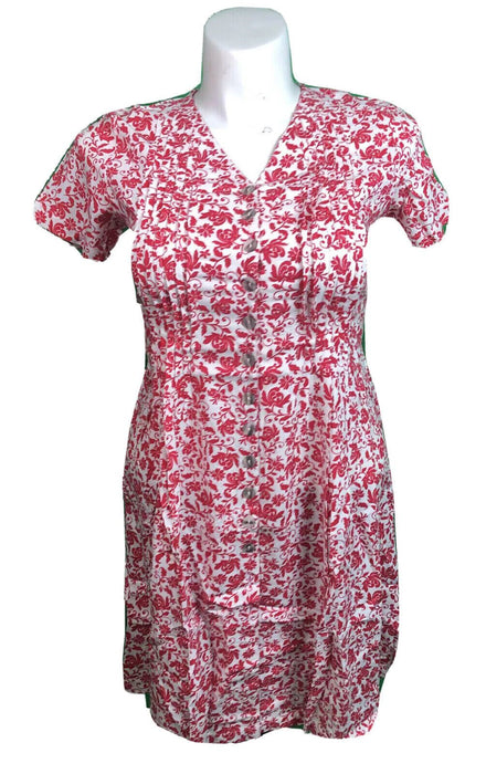 BFA Classic Pink/White Floral Short Sleeve Dress (Size: 6P)