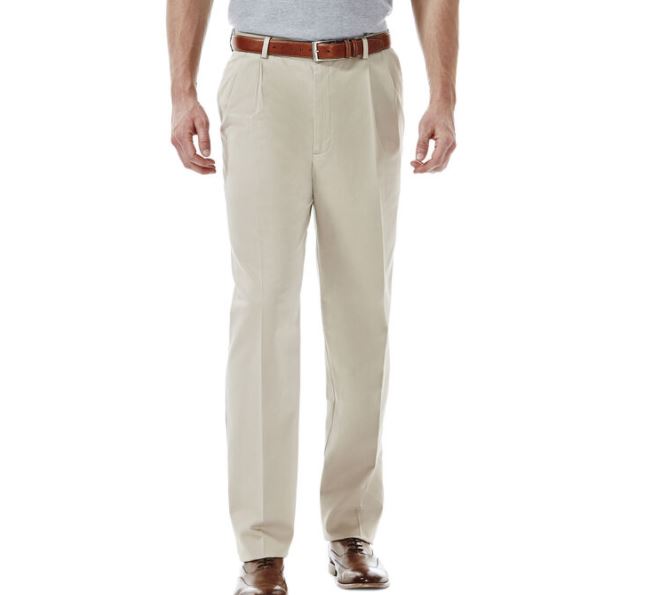 Haggar Pleated Front Work To Weekend Khaki Pants String (Big & Tall: 50 - 60)