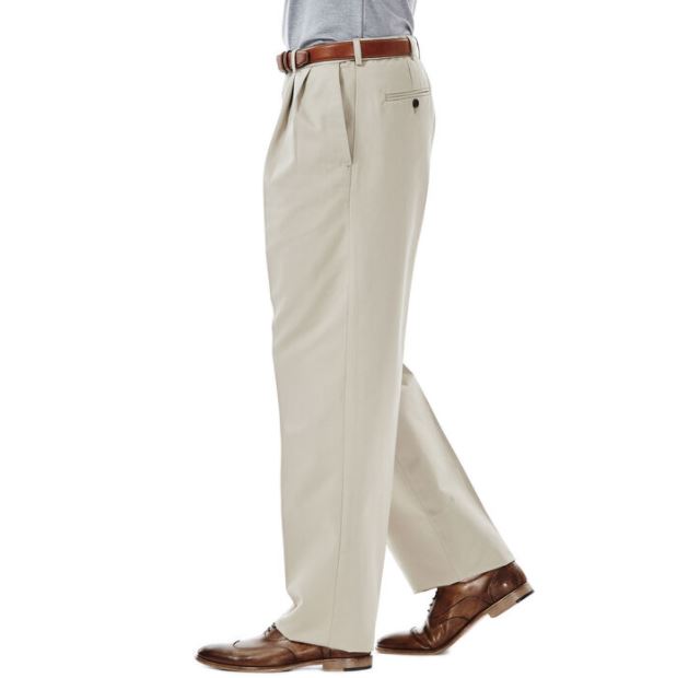 Haggar Pleated Front Work To Weekend Khaki Pants String (Big & Tall: 50 - 60)