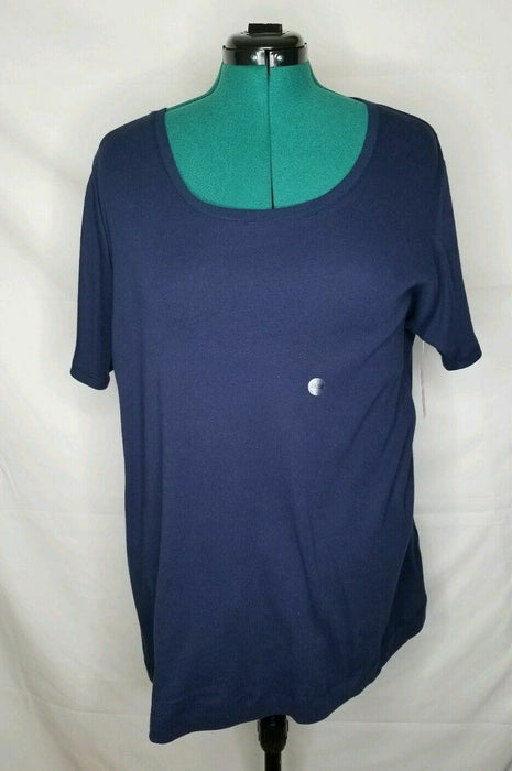 Avenue Women's Plus Size Navy Blue Short Sleeve Tee Top (Sizes 18/20 & 26/28)