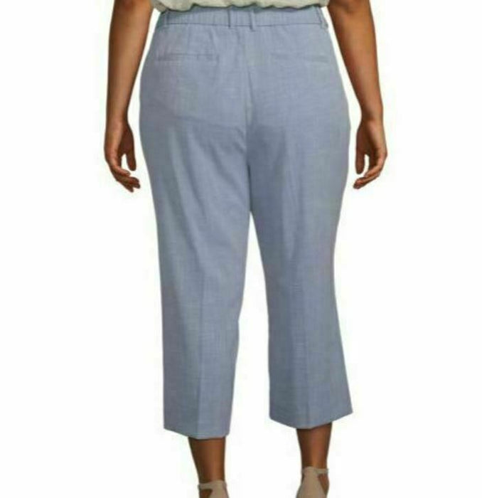 Worthington High Waist Wide Leg Women's Carpi Pants Blue (Plus Sizes 14W - 24W)