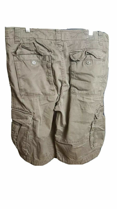 LOGG by H&M Heavy Cotton Cargo Shorts Brown (Size: 36 X 15)