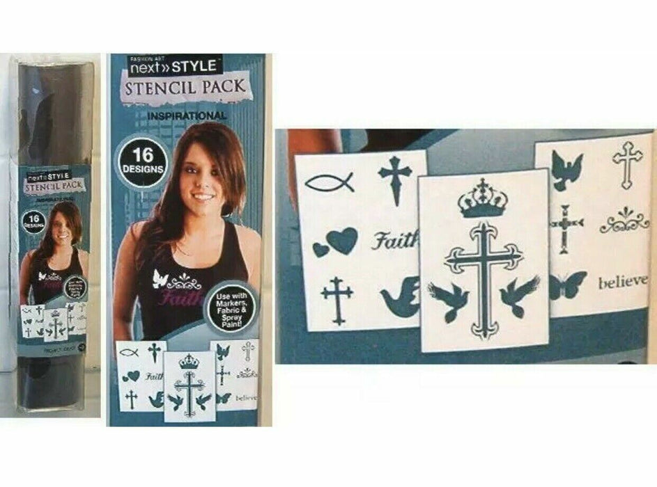 Next Style Stencil Pack INSPIRATIONAL 4 Packs or 16 Designs New