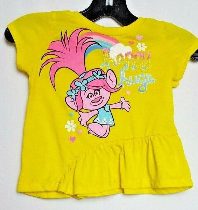 DreamWorks Trolls | Girls Yellow Side Ruffled Blouse (Size: 24 Months)