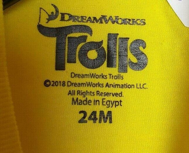 DreamWorks Trolls | Girls Yellow Side Ruffled Blouse (Size: 24 Months)