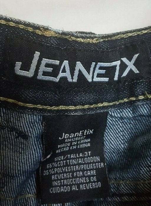 JEANETIX Girls Distress Blue Stretch Jeans (Size: 3T)