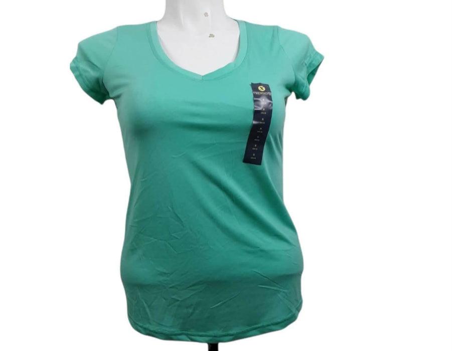 Xersion Women's Teal Slim Fit V-Neck Top (Size: S)