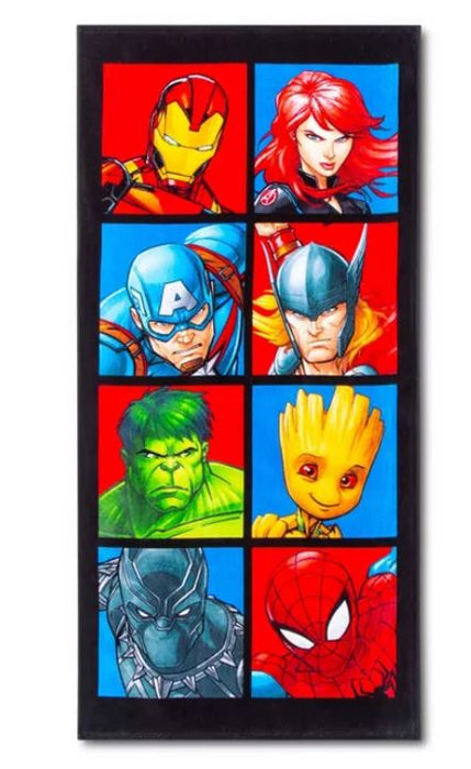 Marvel  Avengers Faces of Heroes Beach Towel (Size: 28" x 58")