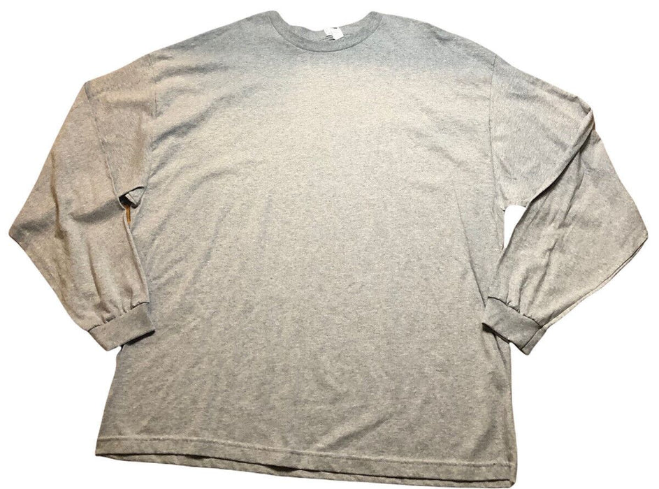 Strongarm Sports Heavy Cotton Long Sleeve Big & Tall Shirt Gray Men's (Size:3XL)