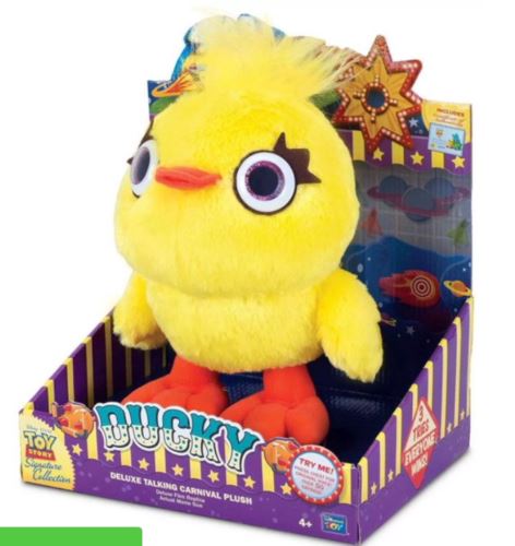 Disney Pixar's Ducky from "Toy Story 4" Plush Talking Doll  (Size: 9" Tall)