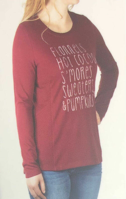 Modern Canvas Burgundy Long Sleeve Top