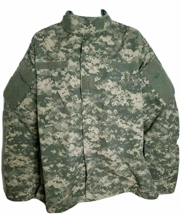 US Military ACU Digital Flame Resistant Ripstop Camouflage Jacket (Size: L/R)