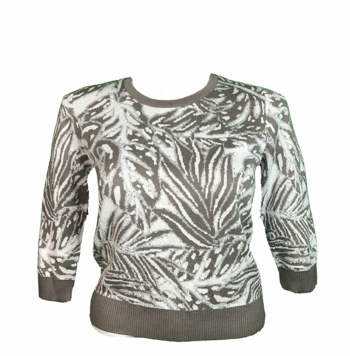 Koret Brown/White Palm Long Sleeve Pull On Sweatshirt (Size: PL)