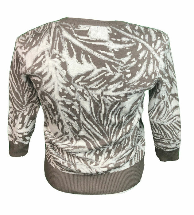 Koret Brown/White Palm Long Sleeve Pull On Sweatshirt (Size: PL)