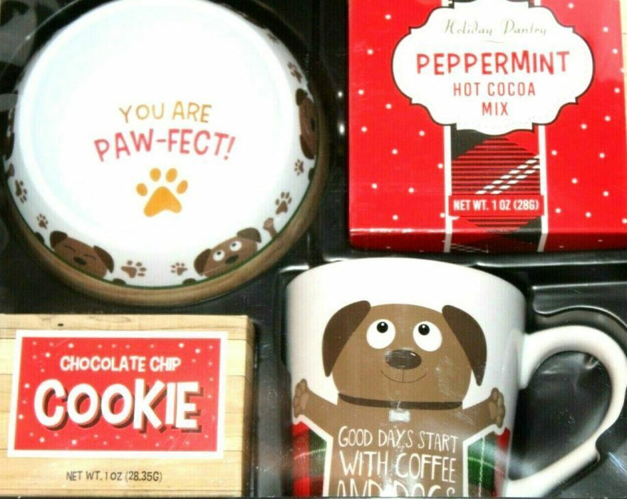 Breakfast Buddies You Are Paw-Fect! Plastic Pet Dog Bowl & Ceramic Mug Set