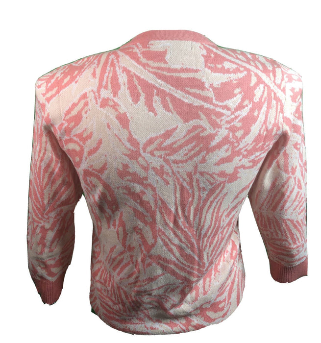 Koret Pink/White Palm Long Sleeve Pull On Sweatshirt (Size: PL)