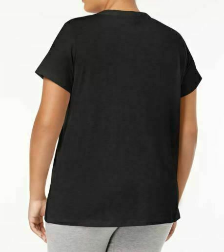 Hue Black V-Neck Tee Top (Size: S)