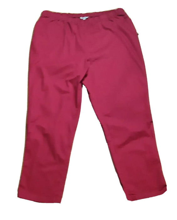 Woman Within | Red Elastic Waist Pants (Size Plus: 30W)