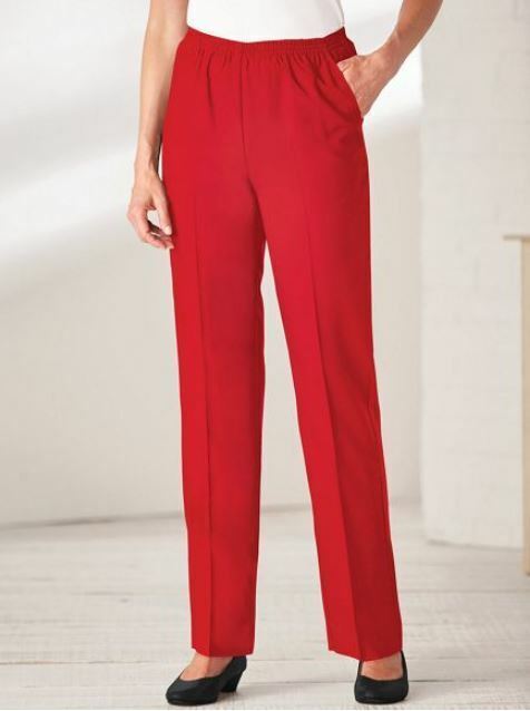 Woman Within | Red Elastic Waist Pants (Size Plus: 30W)