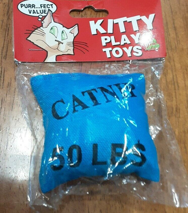 Kitty Play Blue Mini Square "Catnip 50LBS" Toy 721003668201