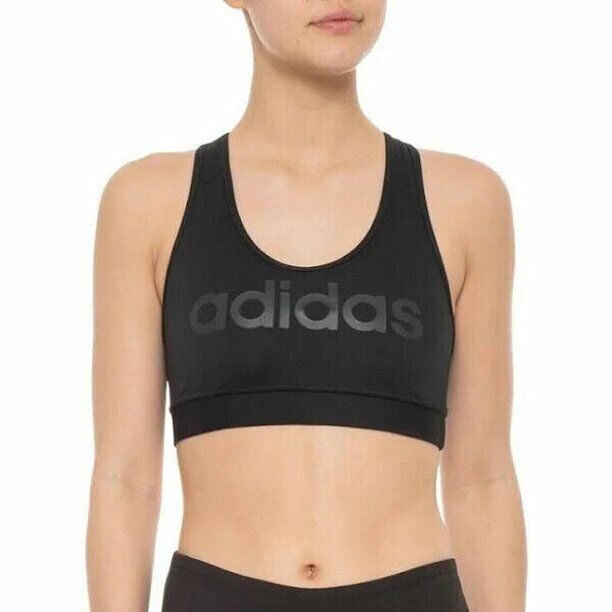 Adidas Women's Graphic Logo Sports Bra Black/White (Size: XS