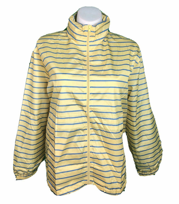 Norm Thompson Yellow Striped  Long Sleeve Zip Up Jacket (Size: XL)