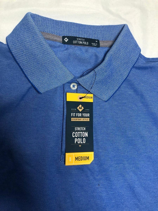 Member's Mark Collard Blue Two Button Shirt Men's Big & Tall (Size: M)