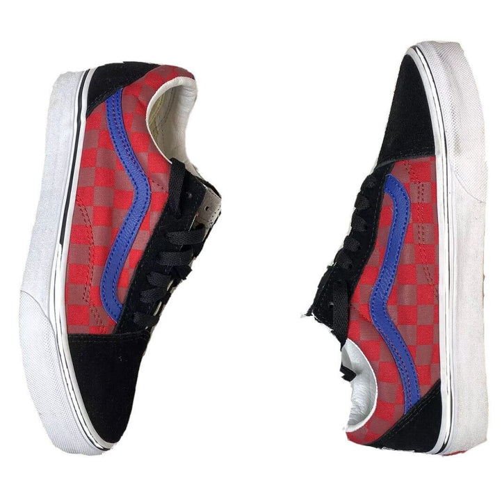 Vans Rally Checker Old Skool Red/Blue Skateboard Shoes Men's (Size: 6) 500714