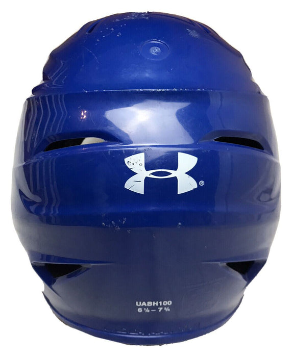 Under Armour Solid Blue Batting Helmet With Face Mask Adult (Size: 6 1/2 -7 3/4)
